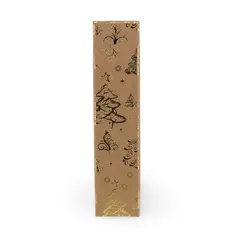 Cutie pentru cadou dreptunghiulara aurie cu model festiv, 20,5x4,5cm