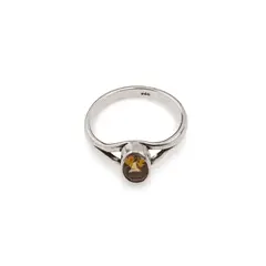 Inel din argint 925, model despicat cu cristal natural - Peridot masura 54