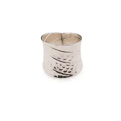 Inel din argint 925, model lat cu linii spiralate - masura 54