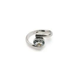 Inel din argint 925, model rasucit cu cristal natural - Topaz masura 52