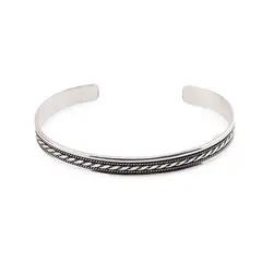Bratara din argint 925 fixa, model ingust sirag impletit, 7mm