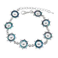 Bratara Scoica Abalone model timona cu montura argintie