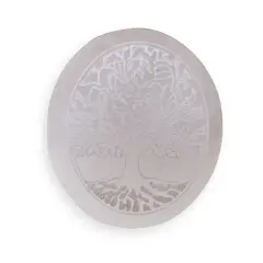 Selenit palmstone gravat cu pomul vietii, 6-7cm