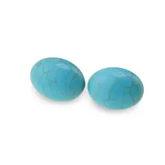 Cercei cu surub Turcoaz ovali, 16 x 12mm
