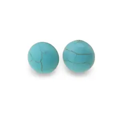 Cercei cu surub Turcoaz semisfere, 12mm