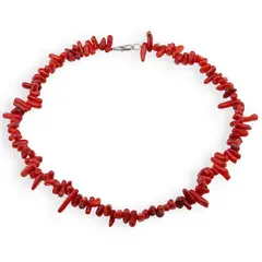 Colier Coral rosu freeform 6-14mm