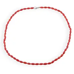 Colier Coral rosu tuburi 8mm