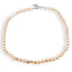 Colier Perle de cultura crem sfere 8mm