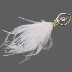 Brosa aurie, model balerina cu pene si zirconii - 90mm