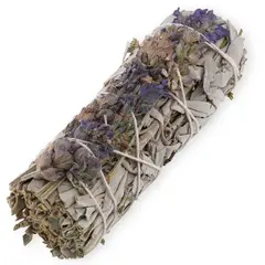 Buchet Salvie Alba cu flori de Lavanda - 10cm