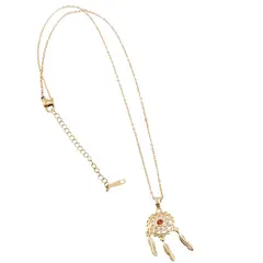 Colier din inox auriu, model Dreamcatcher