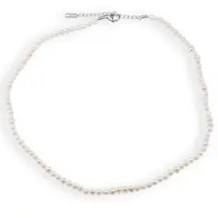 Colier Perle de cultura albe sfere 4mm