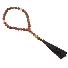 Matanii din lemn sfere 8mm cu cruce aurie