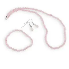Set Cuart roz sfere 4mm