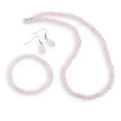 Set Cuart roz sfere 6mm