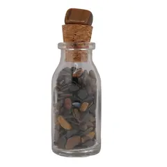 Sticla cu cristale naturale Ochi de tigru chips, 77mm