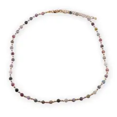 Colier Turmalina multicolora fatetate 4mm si margele miyuki