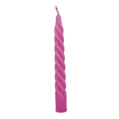 Lumanare din parafina, spirala, roz, 18cm
