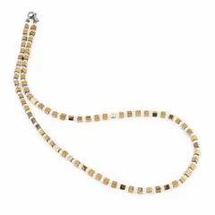 Colier Hematit auriu cub 3mm si Cristal de stanca discuri fatetate 3mm