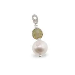 Pandantiv Zultanit sfere fatetate 7mm, Perle de cultura sfere 10mm si argint 925
