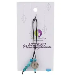 Accesoriu cu pietre semipretioase Sodalit sfera 10mm si Turcoaz 4mm