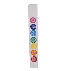 Suport ardere betisoare parfumate cu cele 7 chakre, alb - 25,5cm
