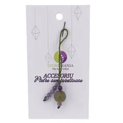 Accesoriu cu pietre semipretioase Amazonit sfera 10mm si Ametist 4mm