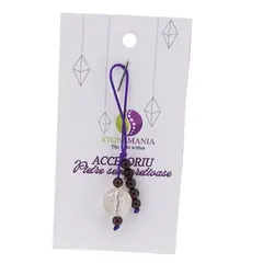 Accesoriu cu pietre semipretioase Citrin sfera 12mm si Granat 4mm