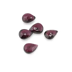Briolete fatetate Granat - Flat briolette, 5 buc