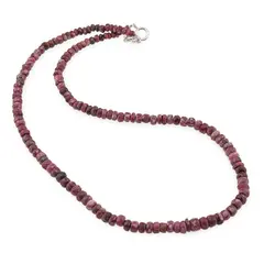 Colier Thulit discuri fatetate 4-6mm si argint 925