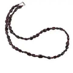 Colier Granat neuniform 6-10mm si sfere 3mm