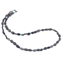 Colier Iolith neuniform 6-12mm si Apatit sfere 3mm
