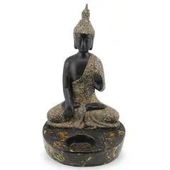 Decoratiune Suport ardere lumanari - Buddha in pozitie lotus, maro