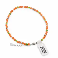 Bratara Cornalina si Cromdiopsid sfere fatetate 3mm cu argint 925