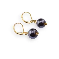 Cercei cu agatatoare Hematit sfere 10mm