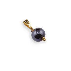 Pandantiv Hematit sfera 10mm si inox auriu