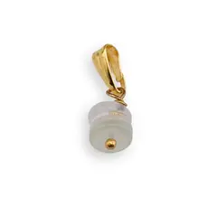 Pandantiv Prehnit rondele 6-7mm cu inox auriu
