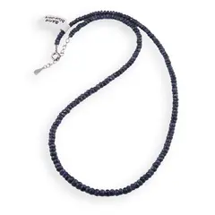 Colier Safir blue-darck discuri fatetate 3-5mm si argint 925