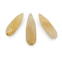 Briolete fatetate Aventurin galben - Long Teardrop, 3 buc