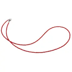 Colier Coral rosu sfere fatetate, 2mm