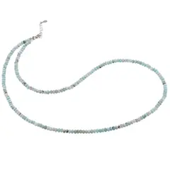 Colier Larimar discuri fatetate, 3mm
