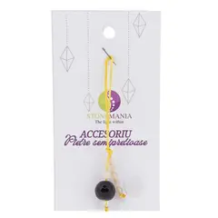 Accesoriu cu pietre semipretioase Agat mov sfera 10mm si Cuart roz 4mm