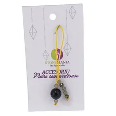 Accesoriu cu pietre semipretioase Agat mov sfera 10mm si Labradorit 4mm