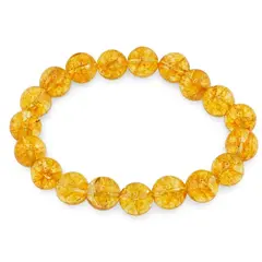Bratara Citrin tratat sfere, 10mm