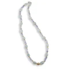 Colier Angelit sfere 4mm si Amazonit neregulat 10-12mm