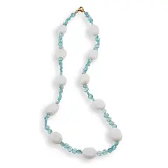 Colier Apatit banuti 5mm si Opal alb 12-14mm