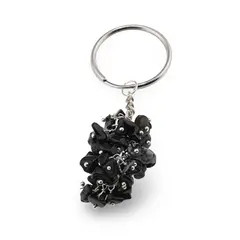 Breloc ciorchine cu pietre chips Obsidian fulg de nea