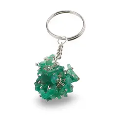 Breloc ciorchine cu pietre chips Onix verde