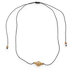 Colier reglabil hippie cu Ochi de tigru galben fatetat, 4-9mm