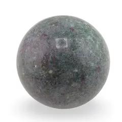 Rubin in fucsit, sfera unicat, H10